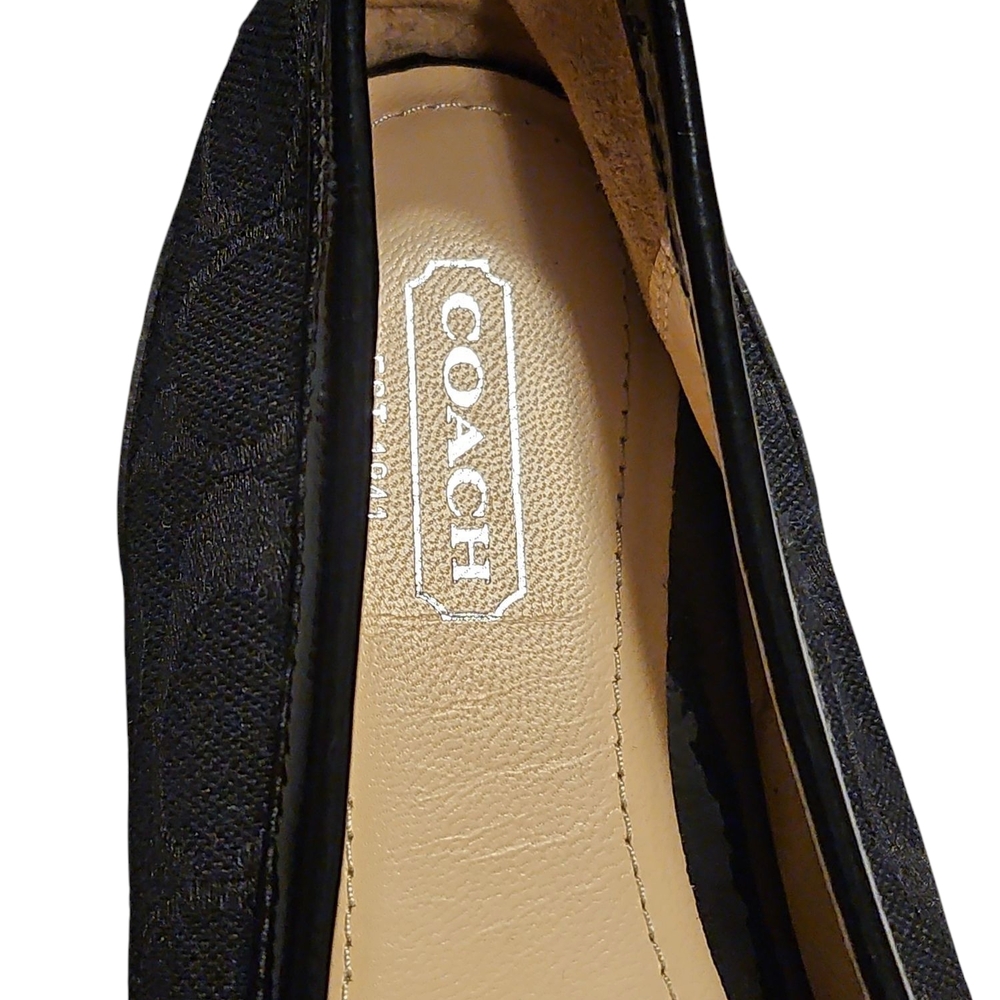 Coach Black Leather Slip-On Flats - Picture 4 of 6